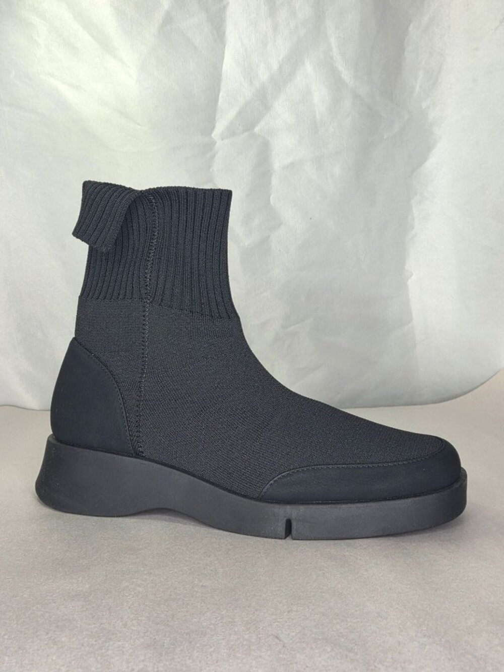 Aerosoles Flame Bootie - Black Knit/faux Tumbled Nubuck, 9.5 M - Picture 3 of 7